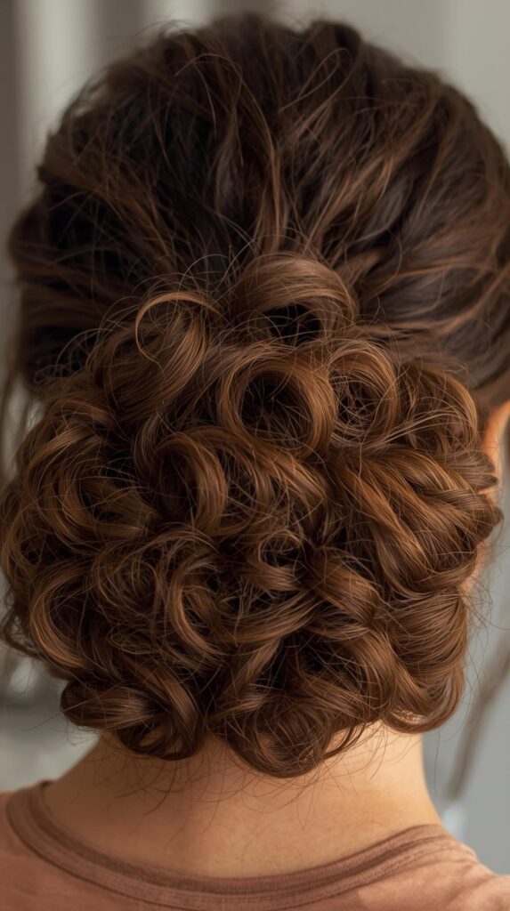 8. Low Curly Chignon