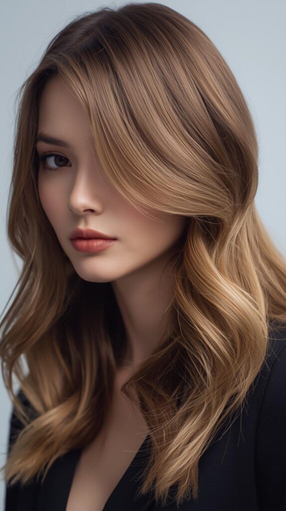 8. Side-Part Long Hairstyle for Gentle Volume