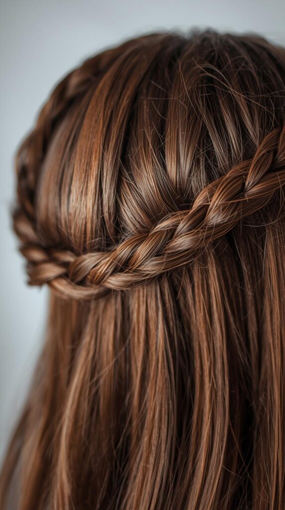 8. Simple Braided Crown Style
