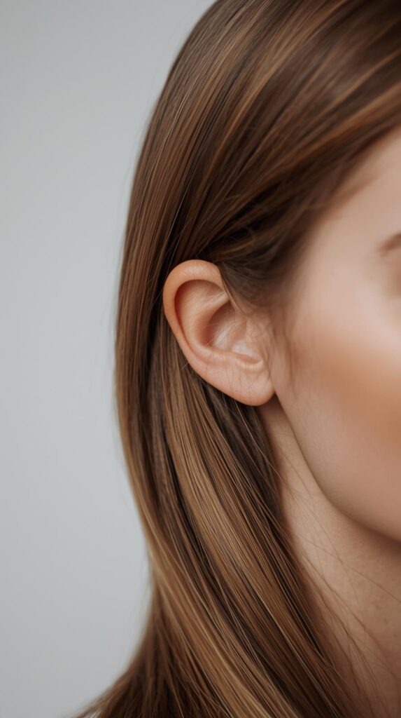 8. Tucked-Behind-Ears Straight Style