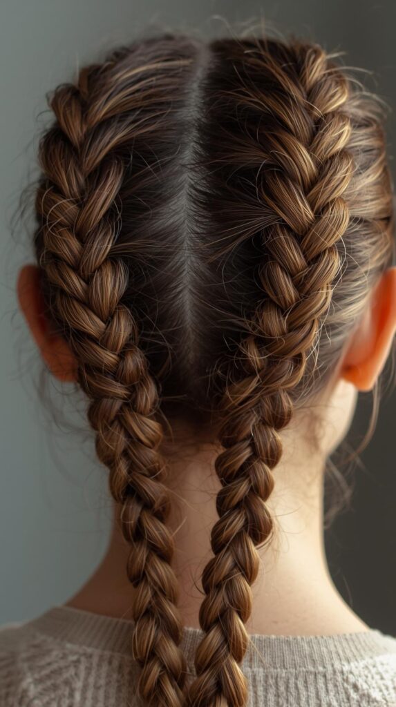 8. Twin Braids Joined into a Heart Design