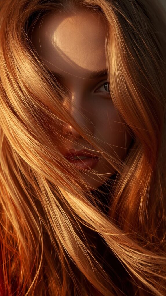 8. Warm Golden Blonde with Copper Ends