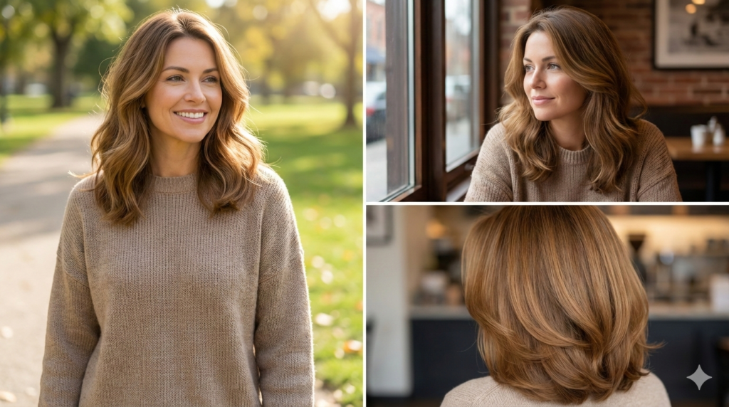 10. Tucked-Behind-the-Ear Medium Hair Style