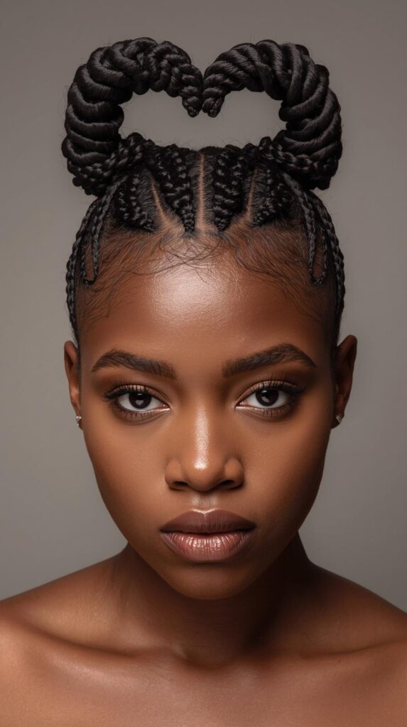 1. Classic Heart-Inspired Box Braids
