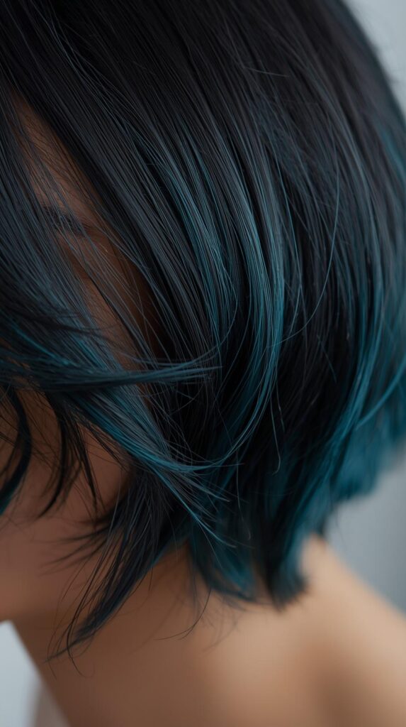 1. Classic Teal Underlayer on Dark Hair