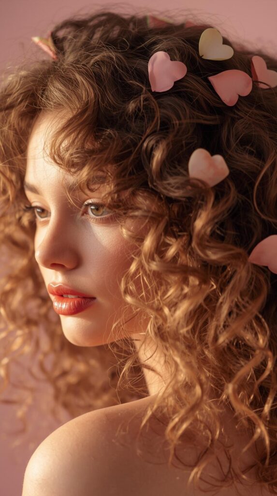 1. Soft Curly Natural Hairstyle for Valentine Day