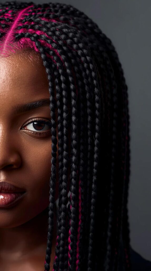 10. Braided Styles with Pink Underlayers