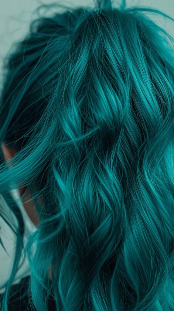 11. Half-Up Half-Down with Teal Underlayer