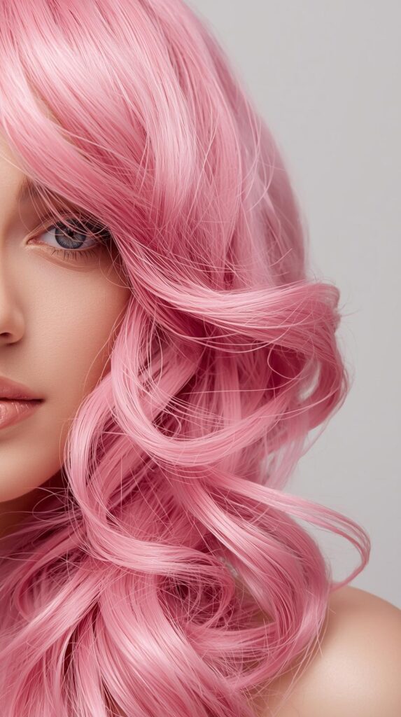 11. Pink Wig with Loose Romantic Waves