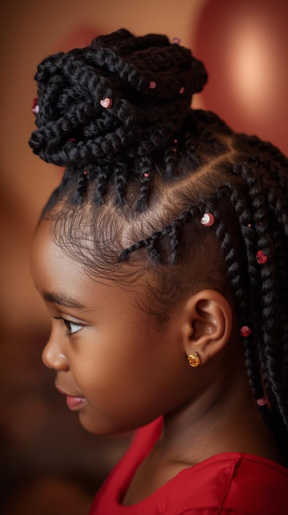 12. Protective Valentine Day Hairstyle for Black Girl