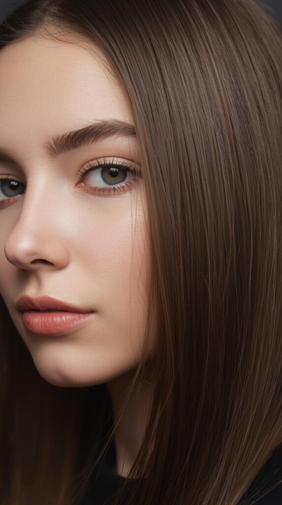 2. Sleek and Straight Polished Blowout