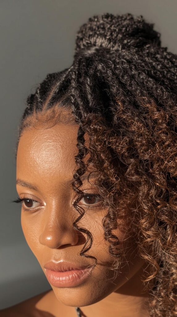 3. Bantu Knot Out with Side Part