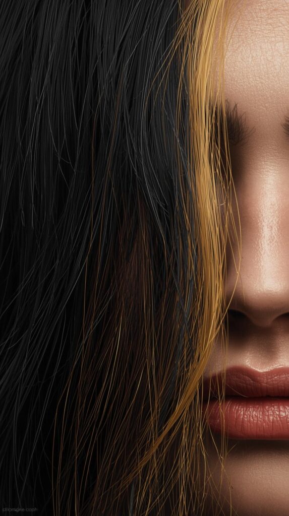 3. Blonde Peekaboo on Black Hair