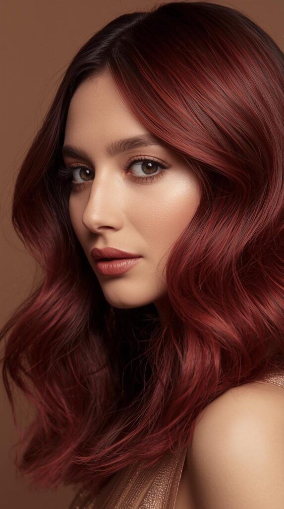 3. Cherry Cola Hair Color with Warm Red Undertones