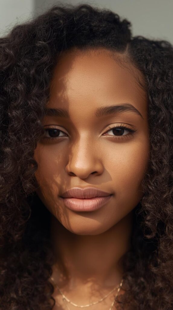 3. Half-Up Half-Down Natural Hairstyle