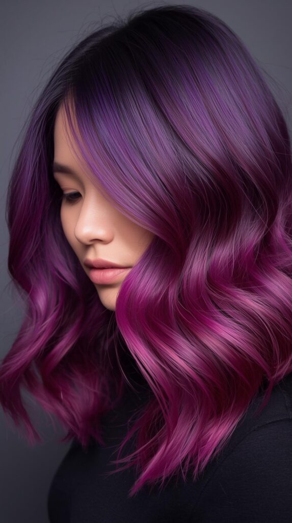 3. Purple and Magenta Ombre Fade