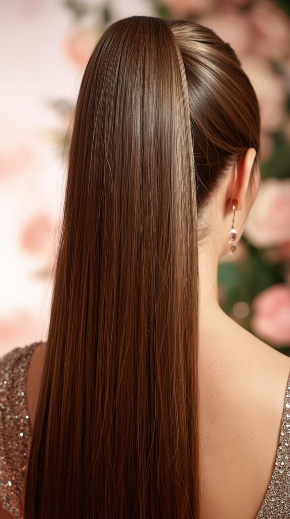 3. Sleek High Ponytail for Valentine Day