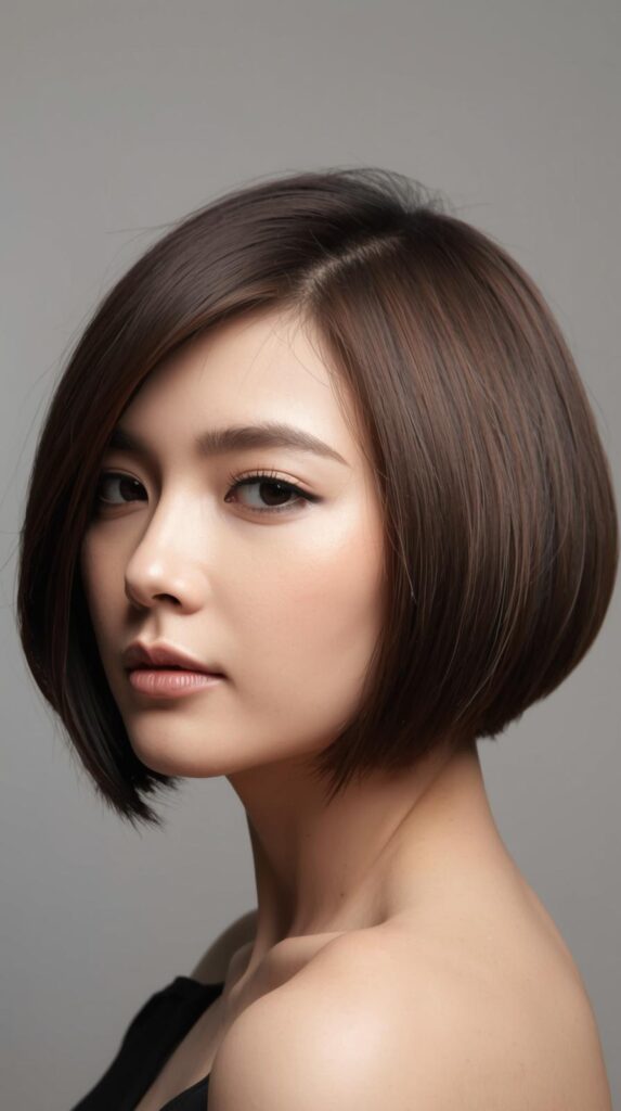 4. Chin-Length Bob with Side Part