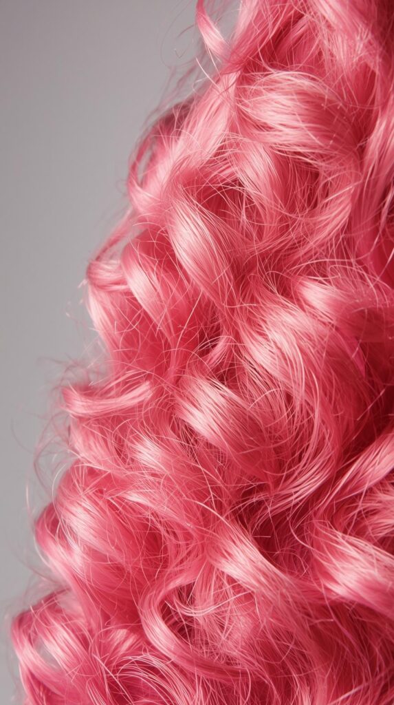 4. Curly Pink Wig with Defined Texture