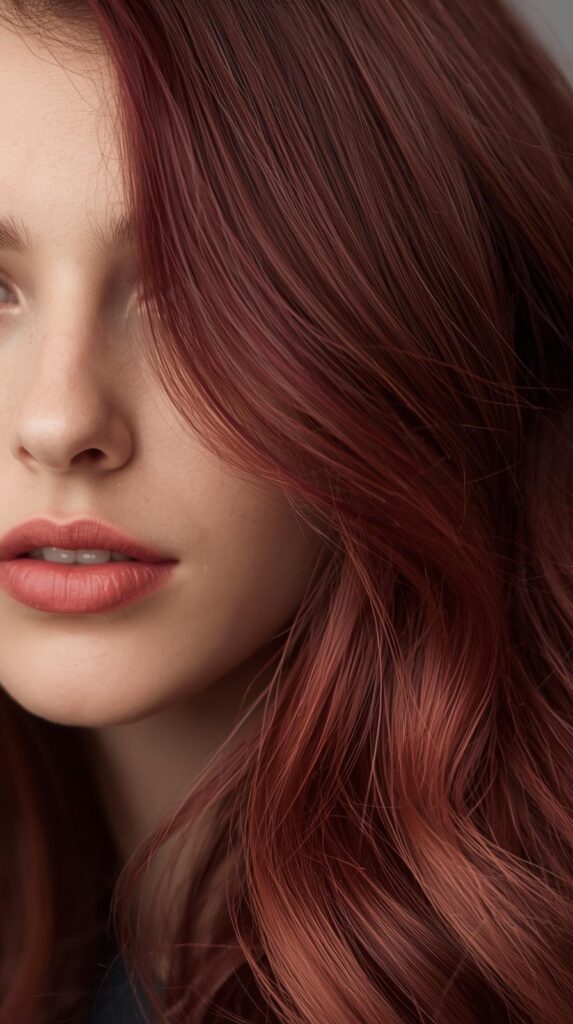 4. Dark Cherry Red Hair with Soft Balayage