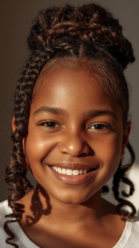 4. Half-Up Half-Down Hairstyle for Black Girl