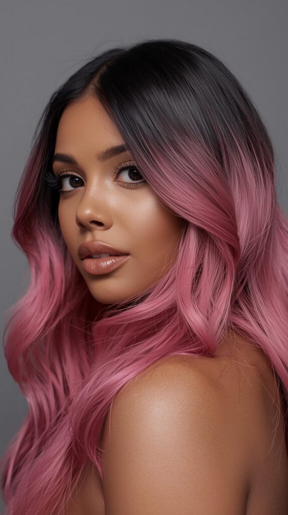 5. Ombre Pink Wig with Dark Roots