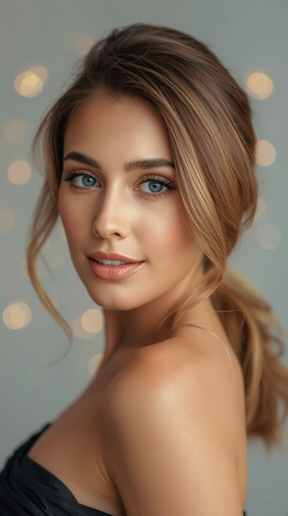 5. Side-Swept Ponytail for Soft Glam Appeal