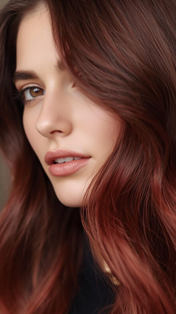 5. Soft Cherry Cola Hair Color Balayage