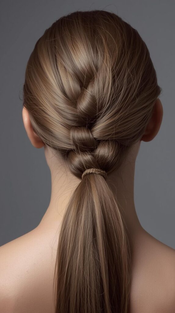 6. Braided Ponytail with Sleek Finish