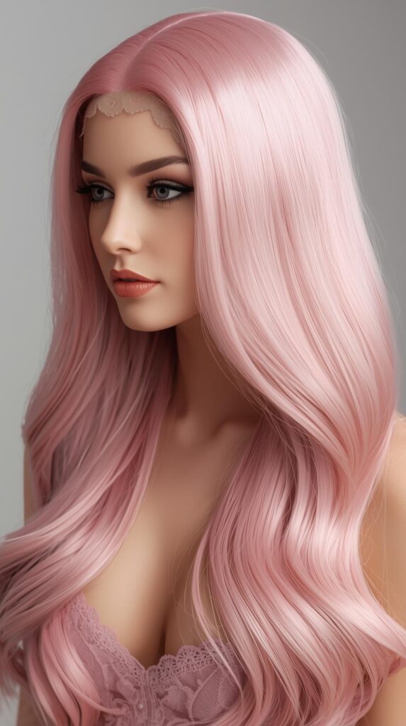 6. Pastel Pink Lace Front Wig