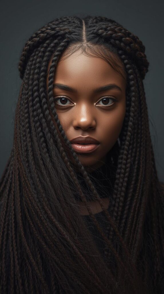 7. Braided Crown with Hair Down