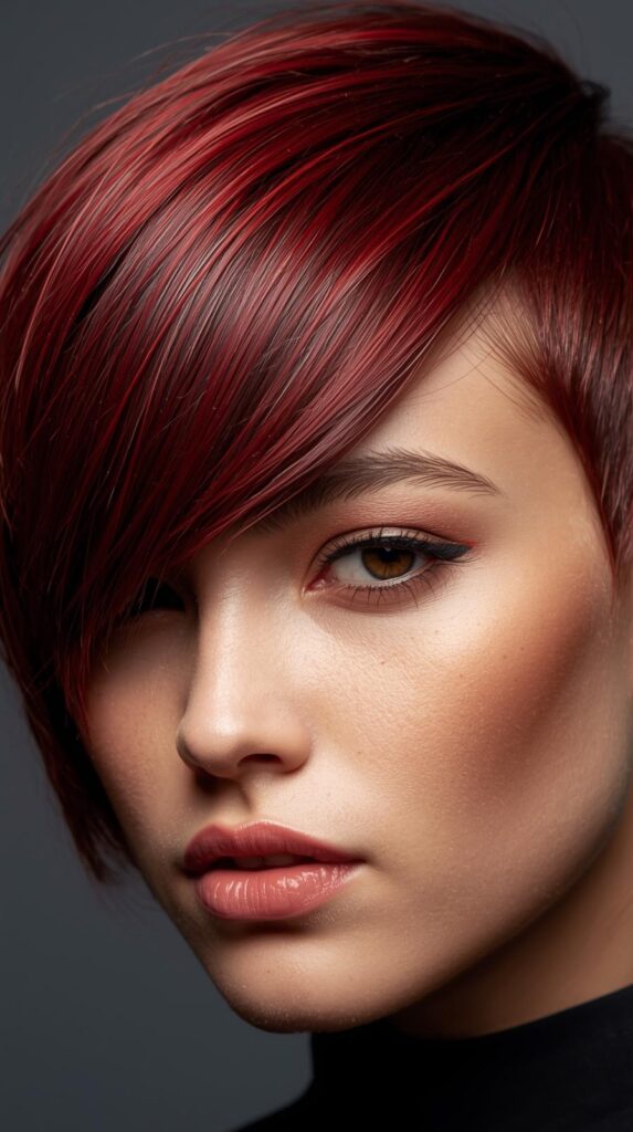 8. Cherry Cola Hair Color for Short Haircuts