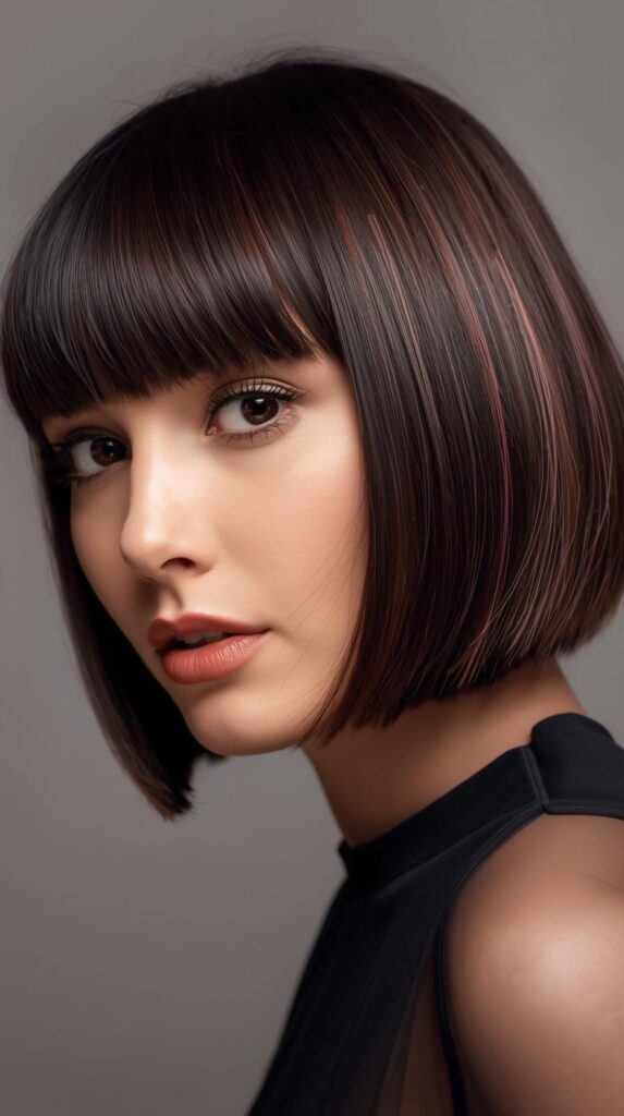 8. Chic Bob with Pink Peekaboo Accents