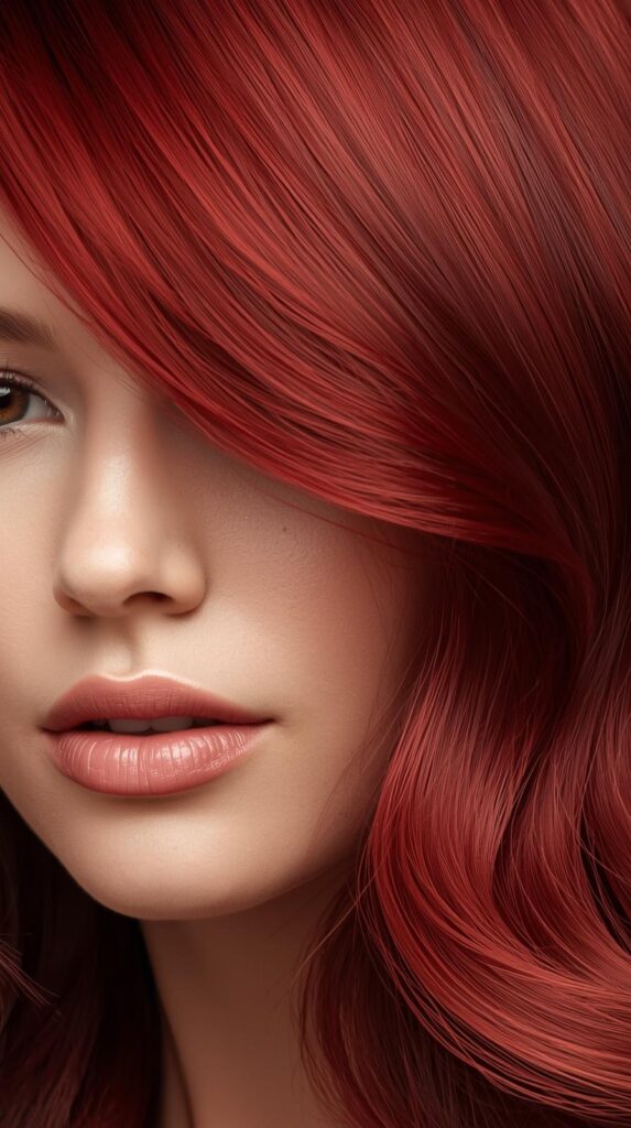 8. Dark Cherry Red Hair with Face-Framing Pieces