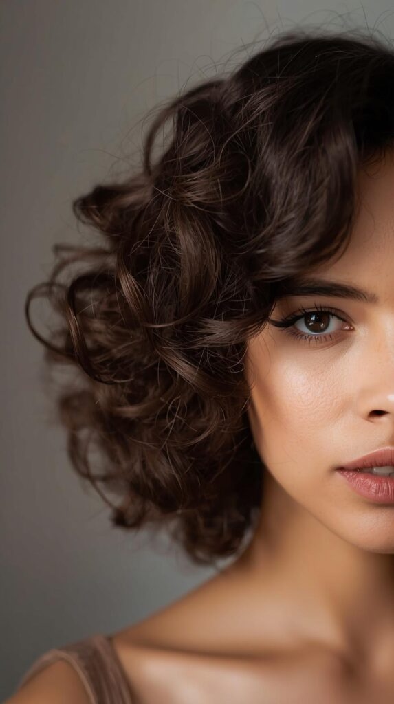 8. Side-Parted Natural Curls