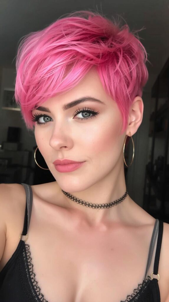 9. Short Pixie Cut Pink Wig