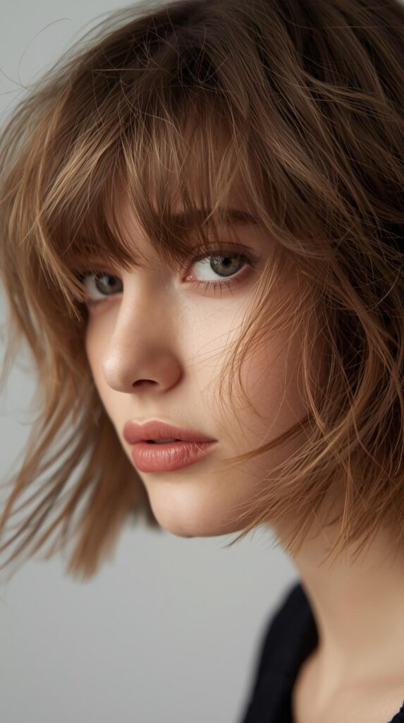 9. Wispy Bangs with Short Layers