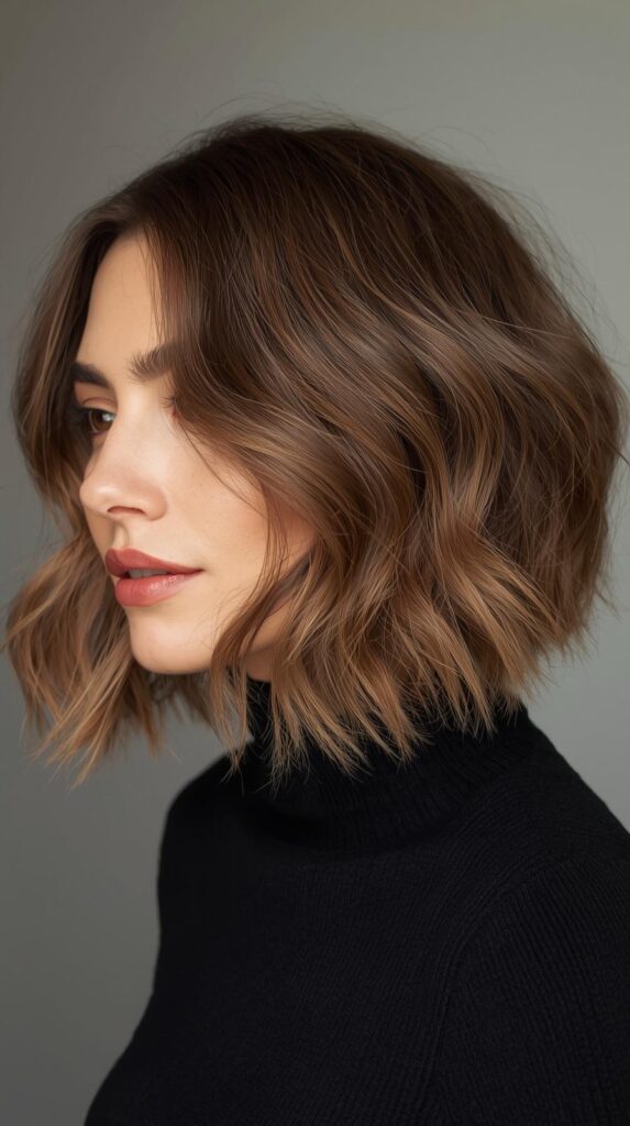 10. Chin Length Wavy Bob
