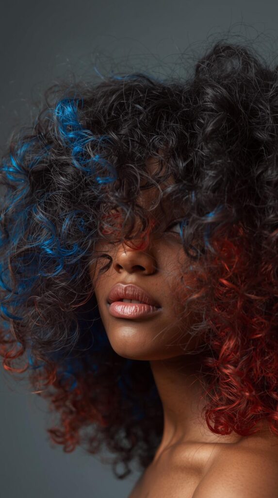 10. Curly Hair with Vibrant Underlayers
