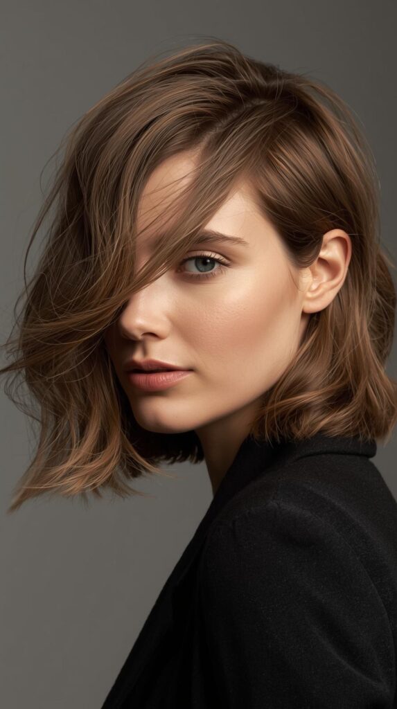 10. Side-Parted Layered Haircut