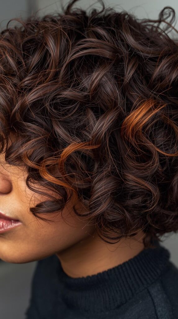 11. Chunky Peekaboo Panels in Layered Curly Cut