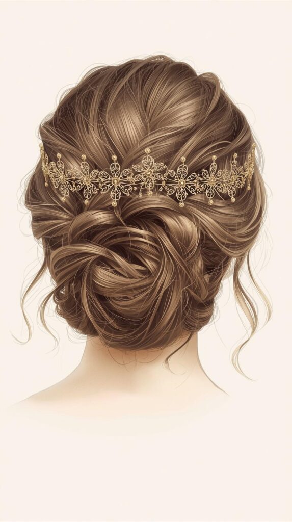 11. Twisted Halo with Curly Bun