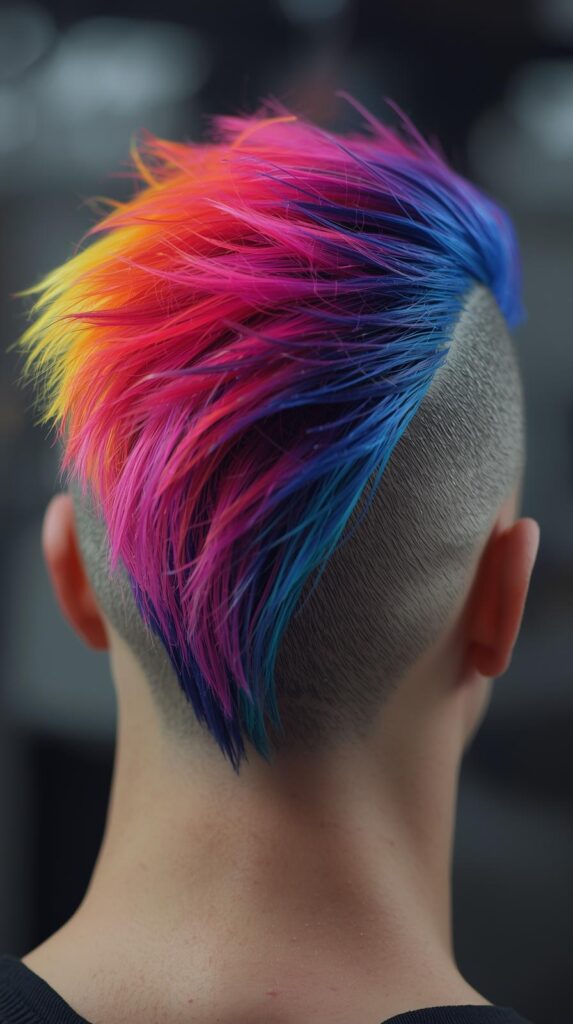 12. Colored Shaved Hairstyle