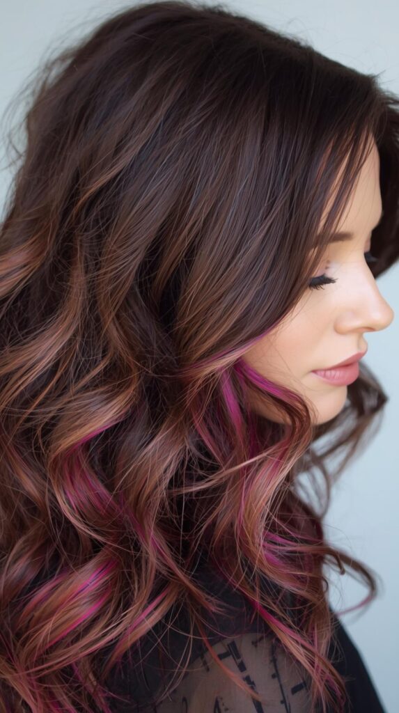 12. Half-Up Curly Style to Reveal Hidden Color