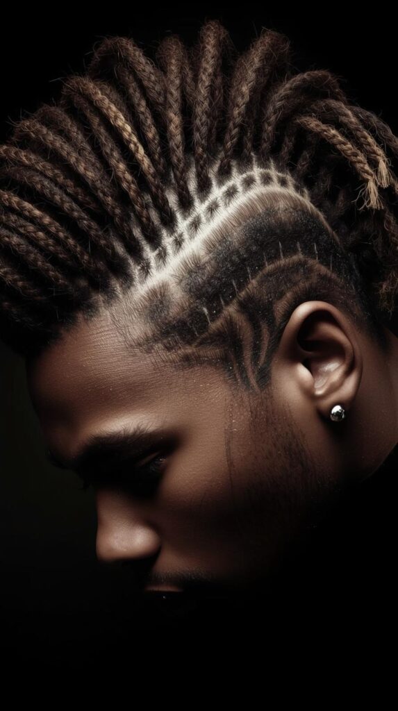 2. Braided Mohawk With Dreadlocks