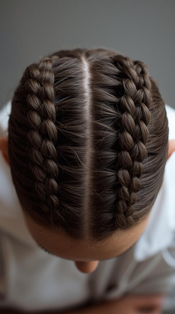 2. Double Dutch Braids for Secure Hold