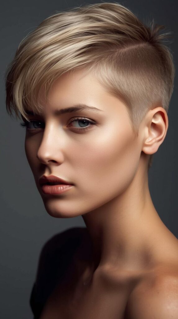 2. Half Shaved Pixie Cut