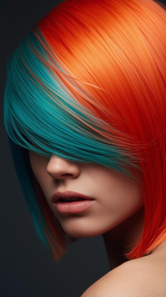 2. Vibrant Orange Base with Hidden Teal Panels