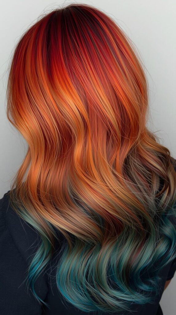 3. Sunset-Inspired Orange and Deep Teal Blend