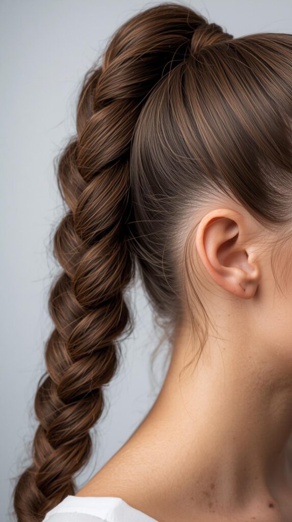 5. French Braid into Ponytail